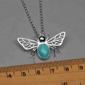 New-custom-design-Silver-Honeybee-engraved-pendant (2)